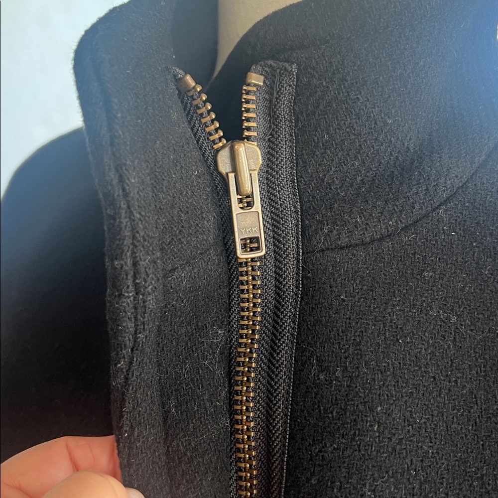 J Crew Stadium Cloth by Nello Gori Wool Coat 6P Black Quiet Luxury Classic - Picture 5 of 12